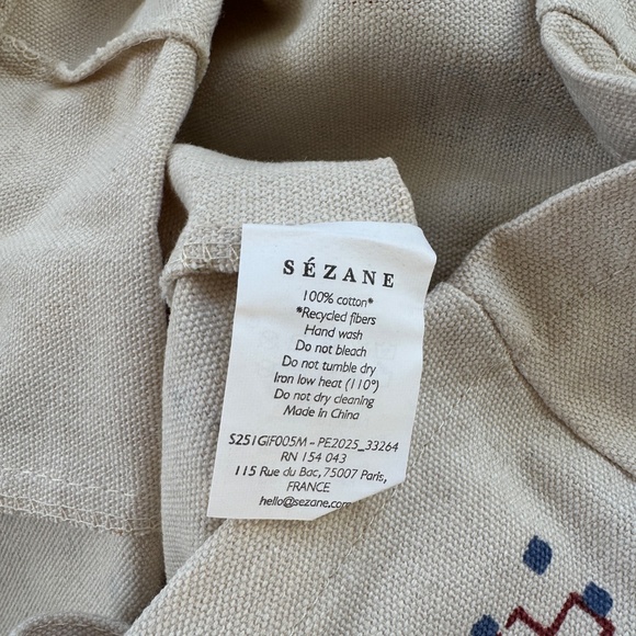 new Sézane x Lucía Vergara cotton tote bag embroidered seasons limited edition - Picture 6 of 7